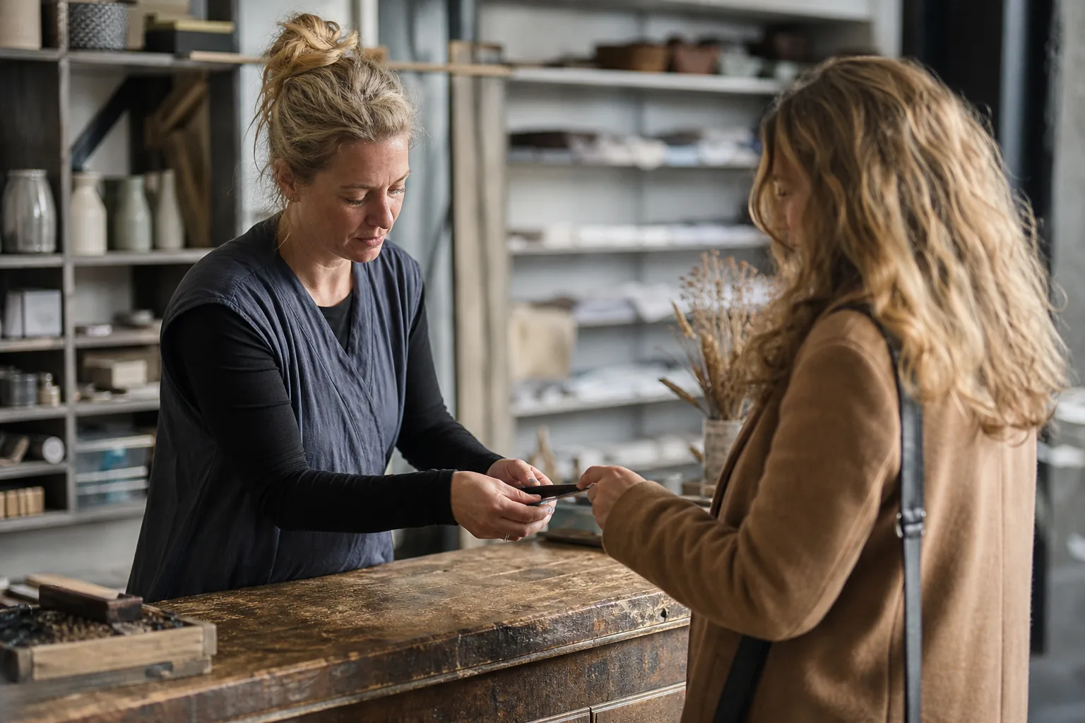 Werk in een Nederlandse winkel of werkplaats. Beeld bij het artikel: Hoeveel kost een klantkaartsysteem je salon per maand als je alles meetelt?